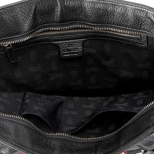 1:1 Gucci 247575 Gucci Heritage Large Tote Bags-Black Leather - Click Image to Close